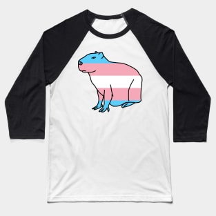 Transgender Pride Flag Capybara Baseball T-Shirt